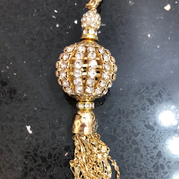 NWT Lilly Pulitzer Crystal Ball Tassel Necklace.